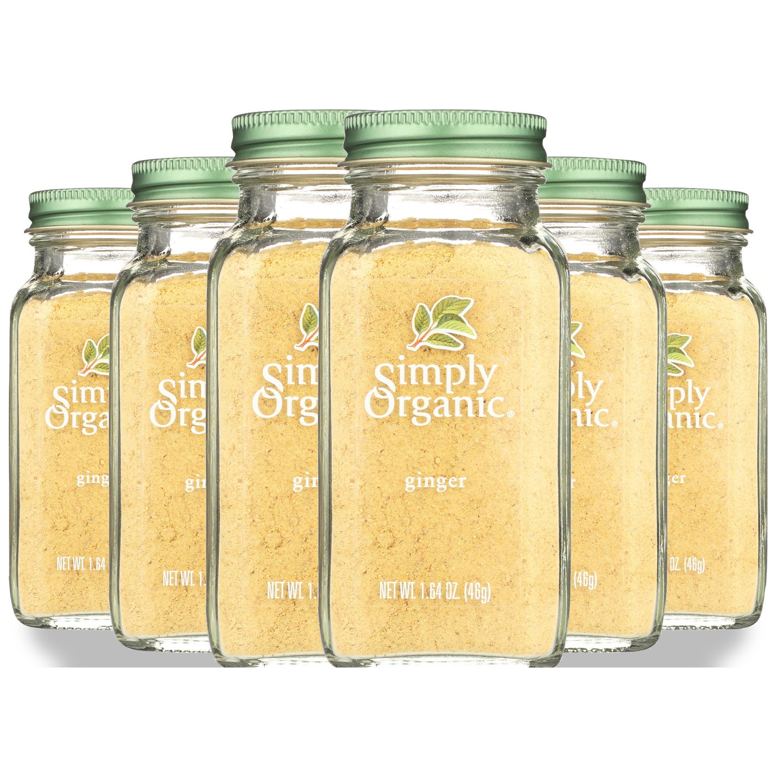 Simply Organic Ginger Root Ground Spice 1.64 Oz Seasoning 6 Pack