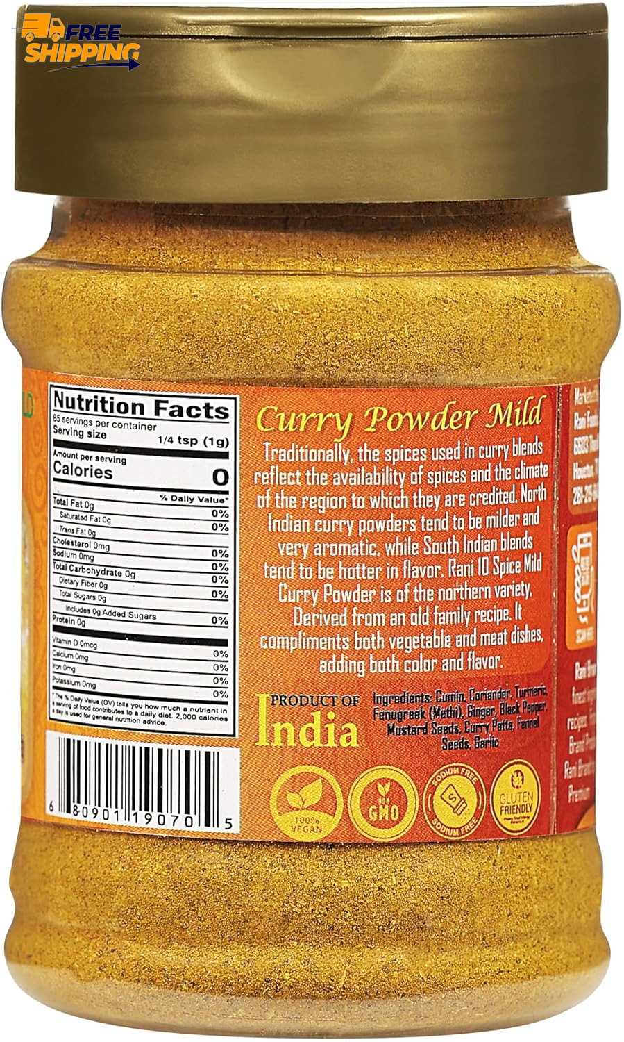Rani Curry Powder Mild (10-Spice Authentic Indian Blend) 3Oz (85G) PET ✅