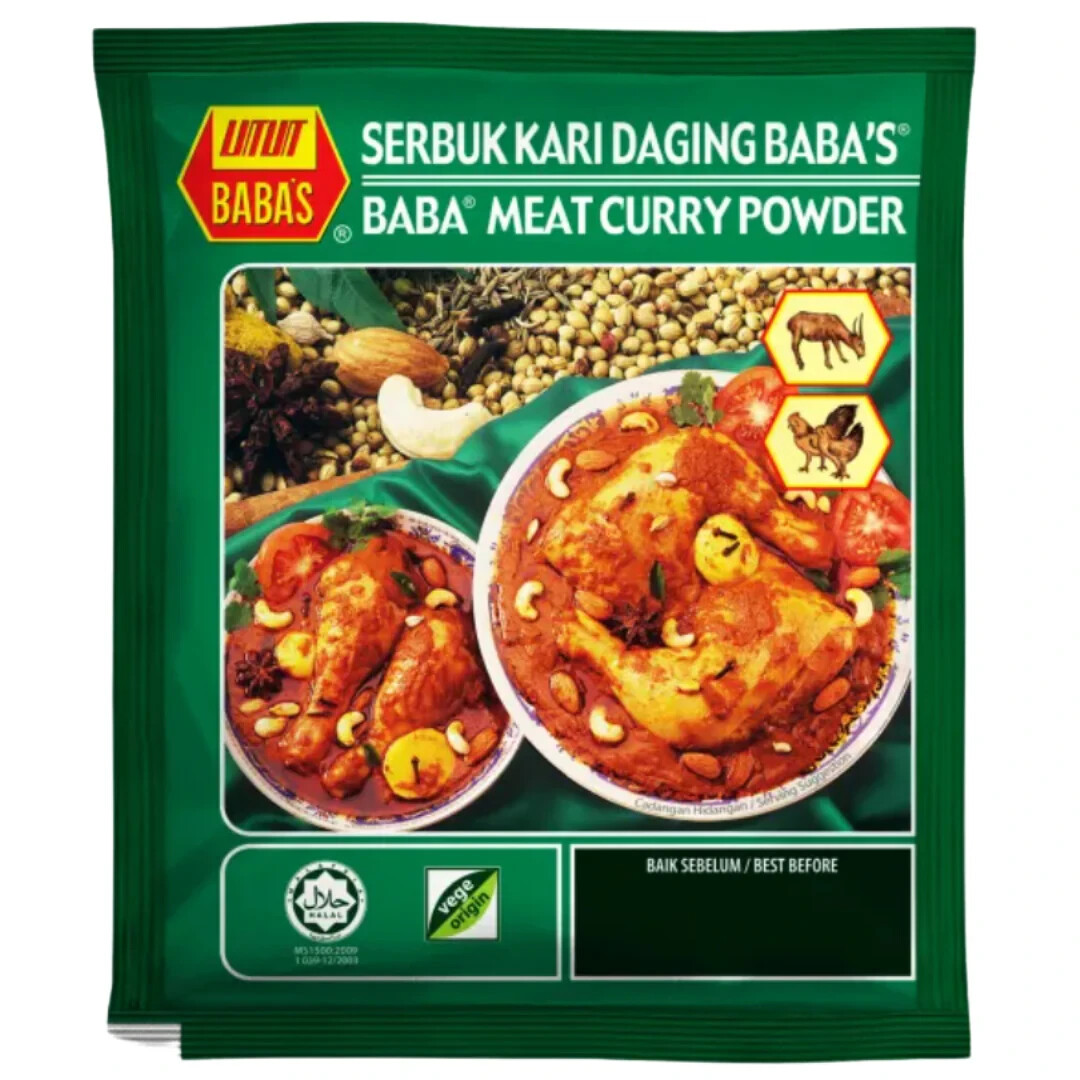 MALAYSIAN BRAND BABA’S MEAT CURRY POWDER 25g x 6 Packs