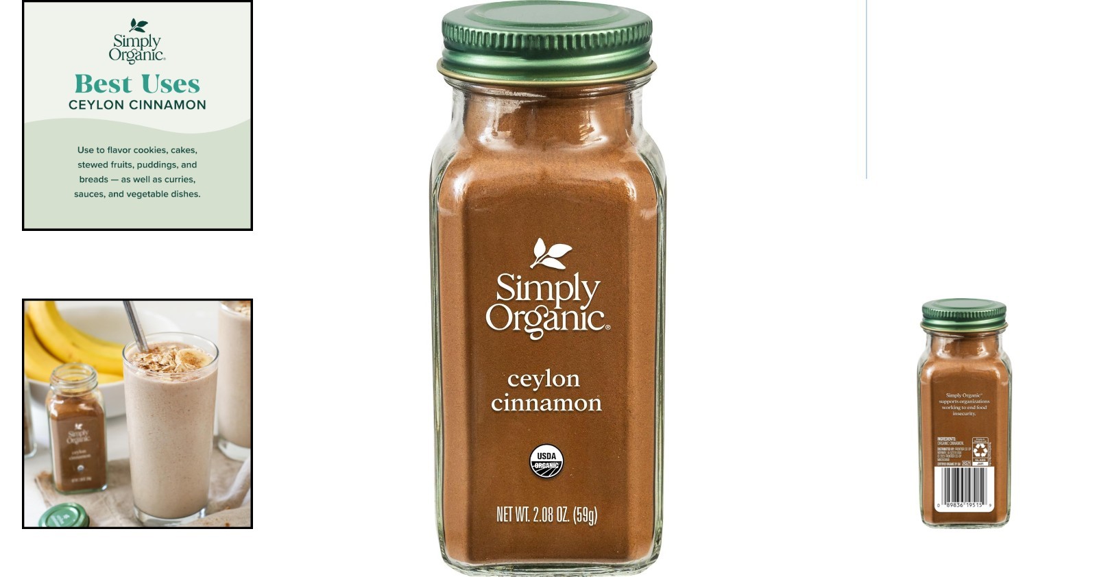 Delicate Flavor Ground Ceylon Cinnamon – 2.08oz Glass Bottle for Gourmet Cooking
