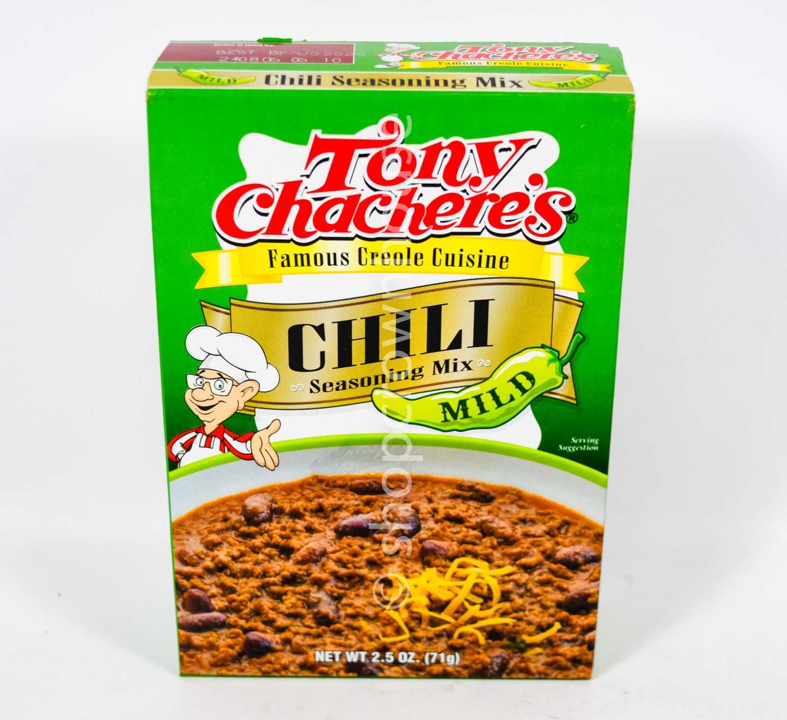 3 Tony Chachere’s CHILI Seasoning Mix MILD 2.5oz box 08/2026