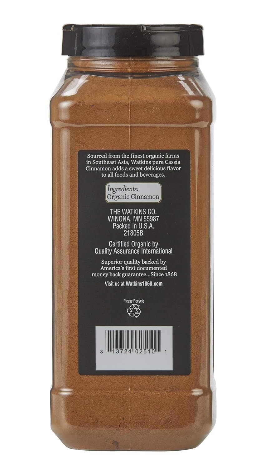 Organic Ground Cinnamon Spice 14.7 oz Bulk Food Service Kosher Non-GMO