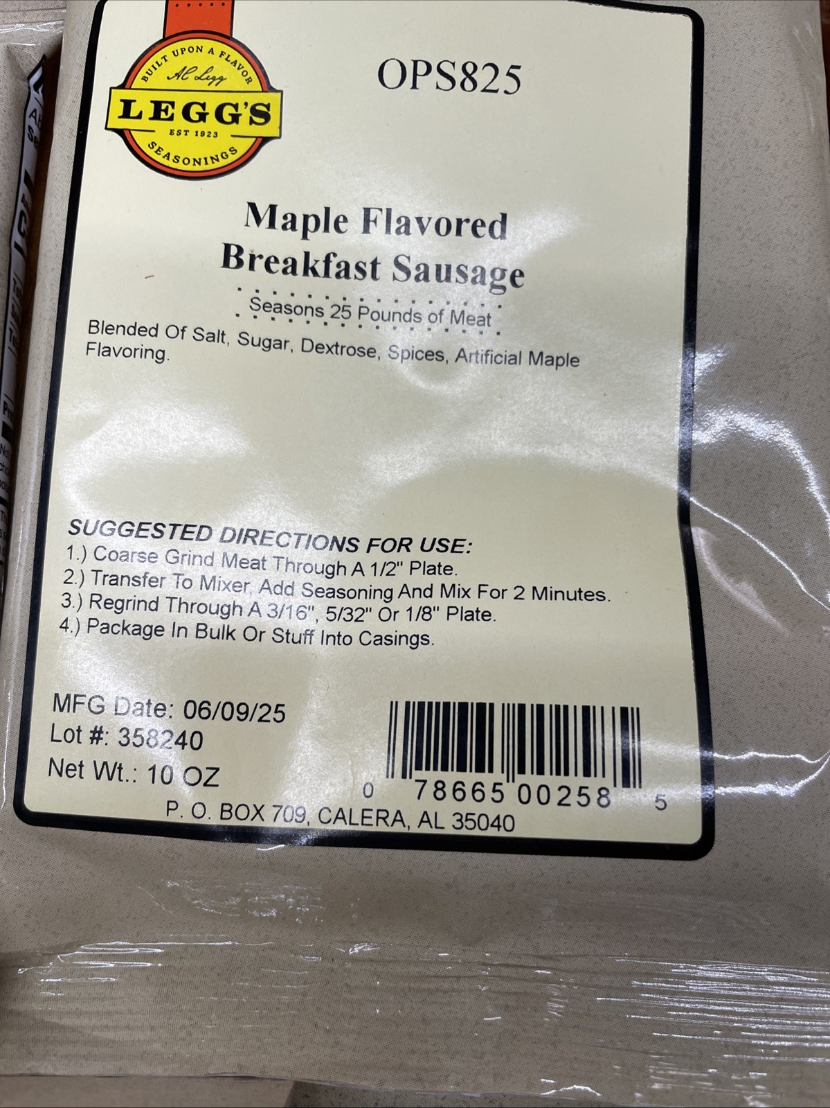 AC Legg’s 5 Pack Maple Flavored Breakfast/Hot Pork Sausage Snack Stick Bologna