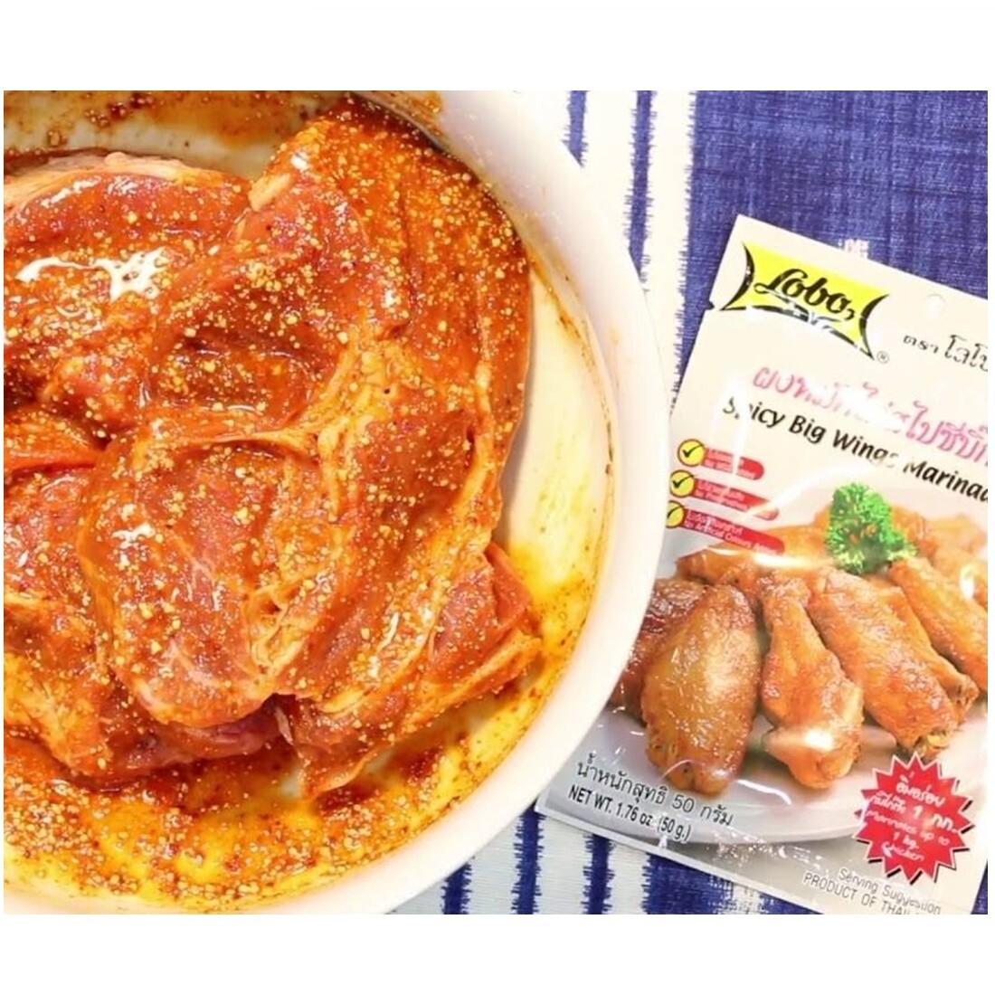 Lobo Chicken Marinade Mix Seasoning Thai Powder Spice Wings Satay Cooking 5x50g