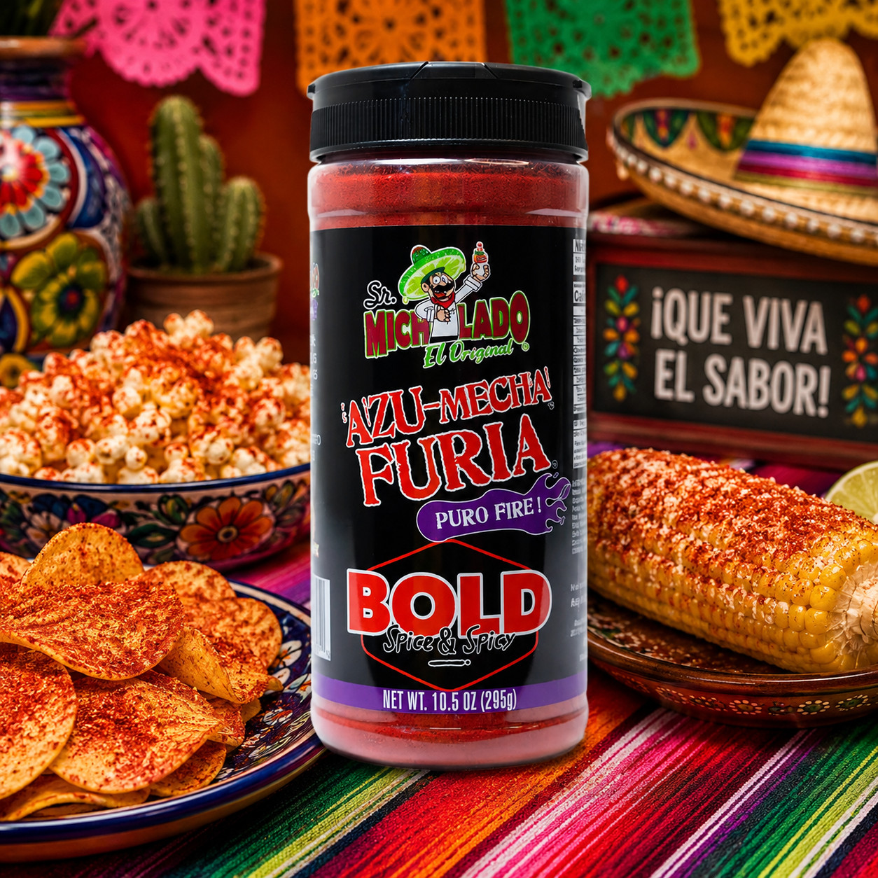 Sr. Michelado Azu-Mecha Bold Snack Seasoning Mexican Chili Lime Spice 10.5 oz