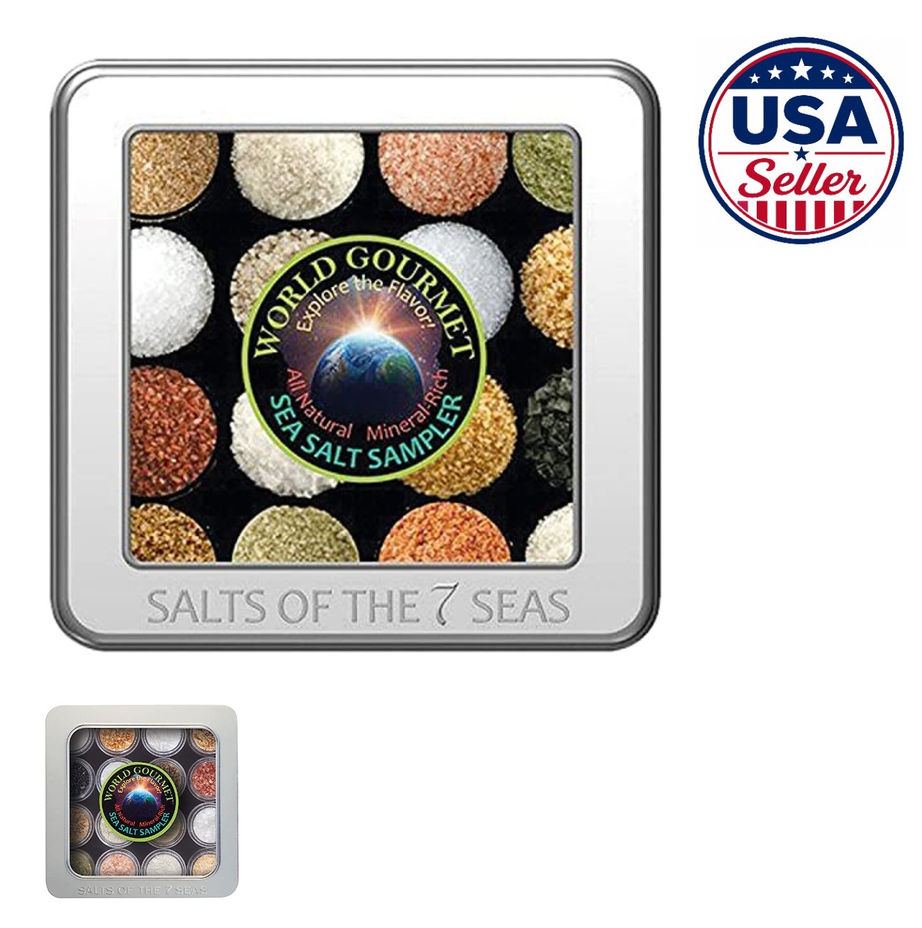 Sea Salt Sampler 16 Unrefined All-Natural Gourmet Gift Set for Cooking Grilling