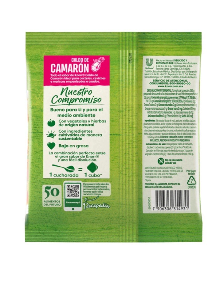 3 Bags KNORR Caldo De Camaron, Shrimp Flavor Bouillon 200g (7oz) Mexican Product