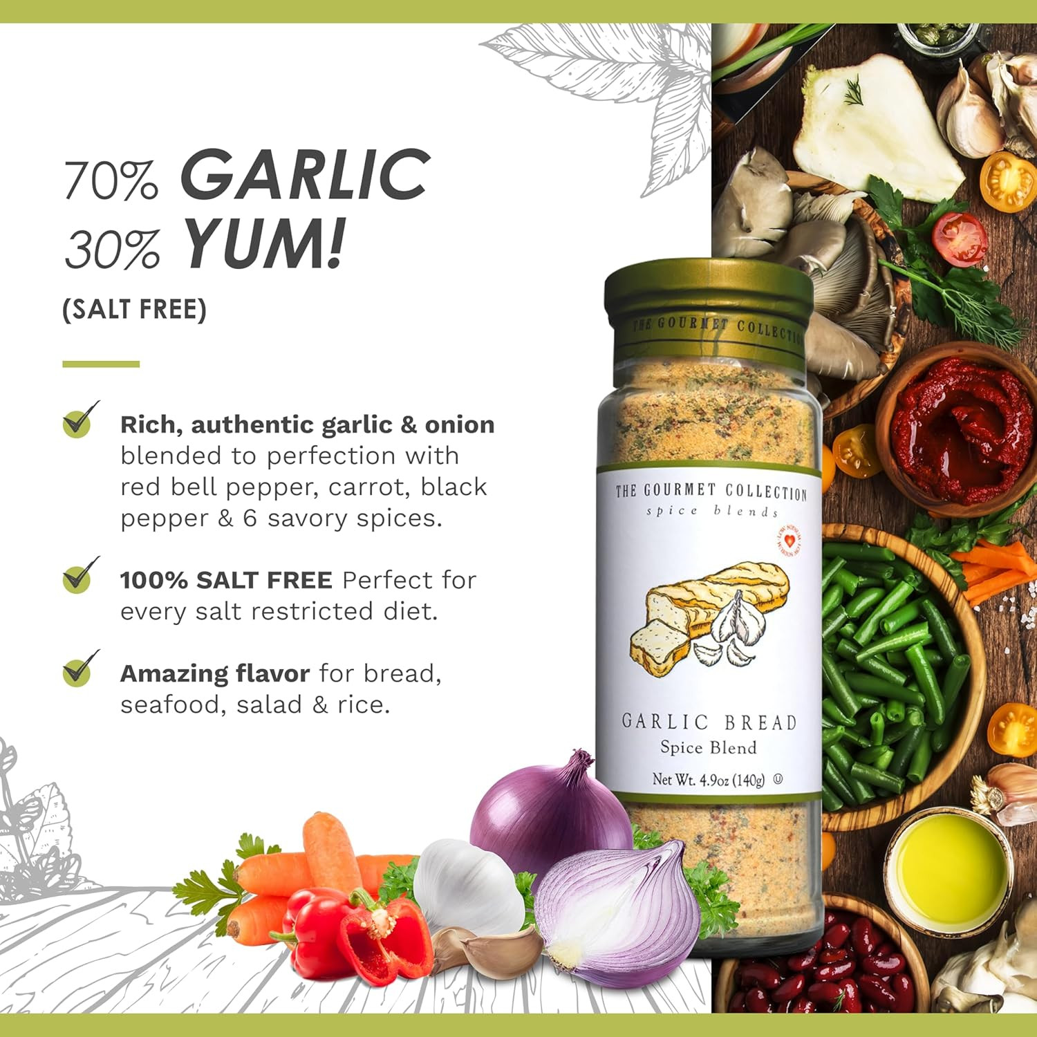 The Gourmet Collection Spice Blends Garlic Bread Spice Blend – Garlic Butter Sea
