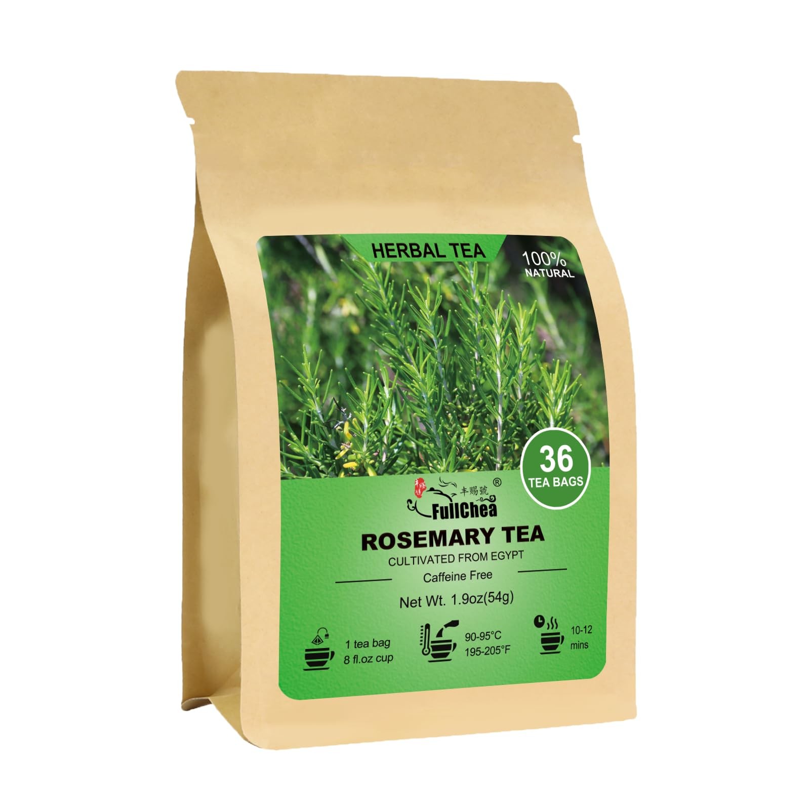 FullChea – Rosemary Tea Bags, 36 Teabags, 1.5g/bag – 36 Count (Pack of 1)