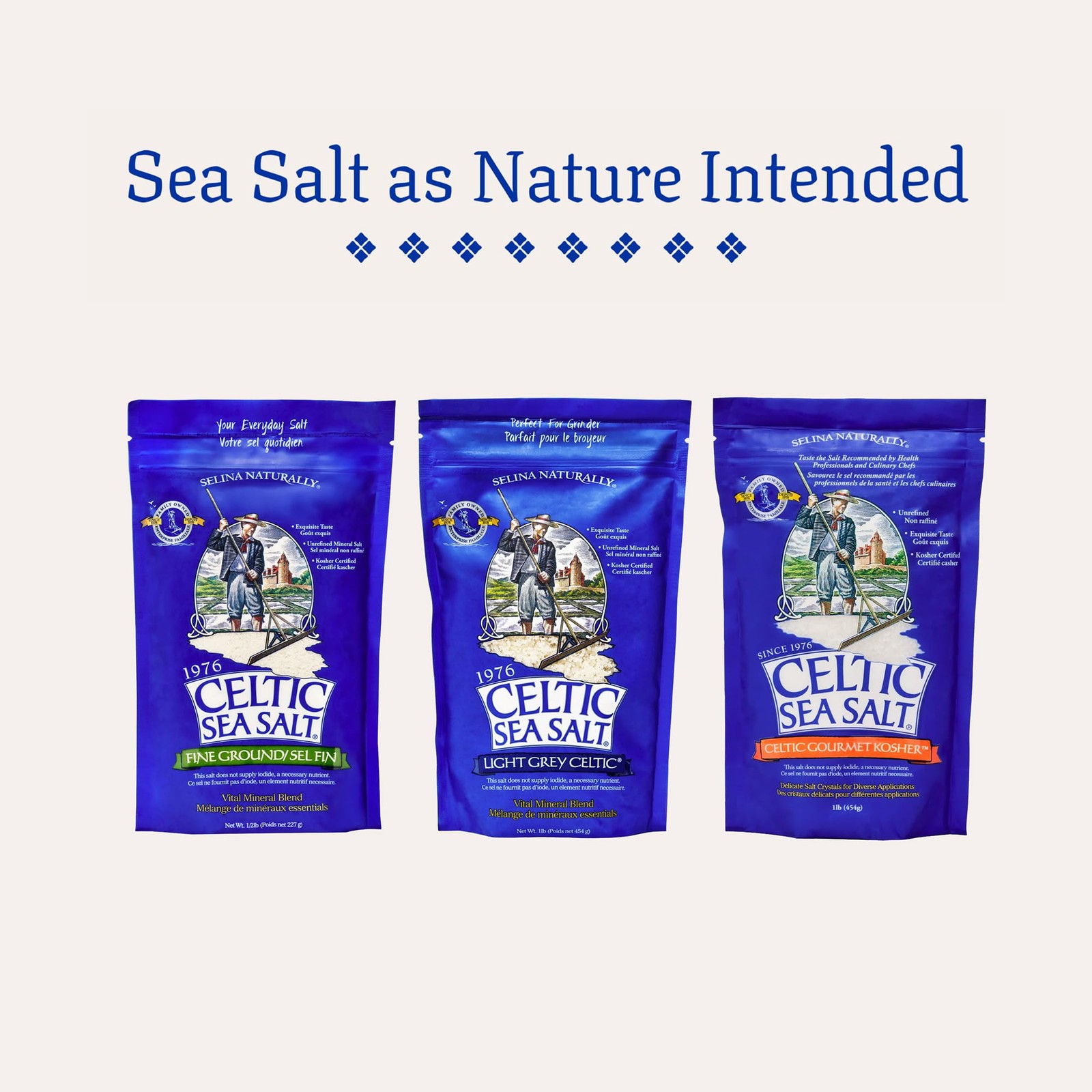 Celtic Sea Salt Kosher, Unrefined Kosher 16 Ounce (Pack of 1), Bag