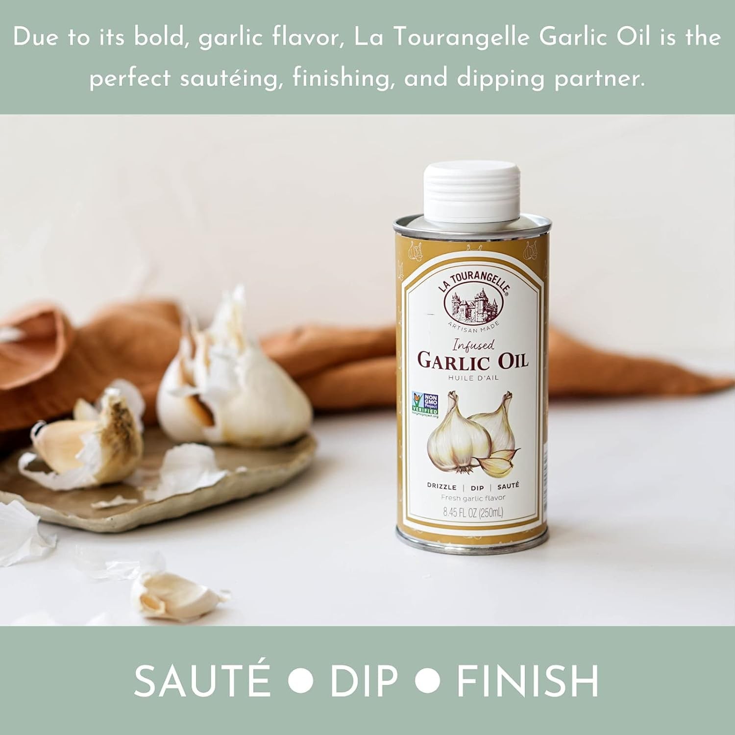 La Tourangelle, Garlic Oil, High Oleic Oil for Cooking Pastas, Salad Dressing…