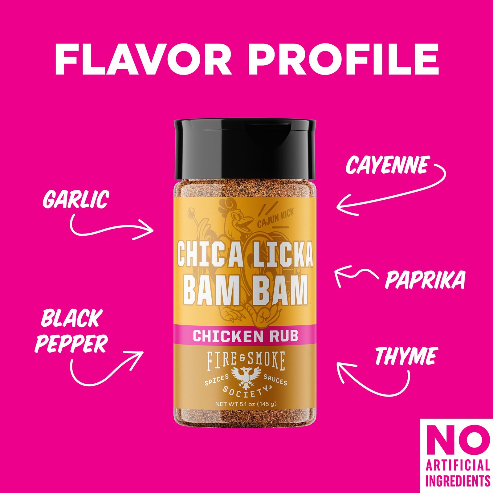 Chica Licka Bam Bam Chicken Seasoning Cajun Rub 5 Ounce Gluten Free MSG Free