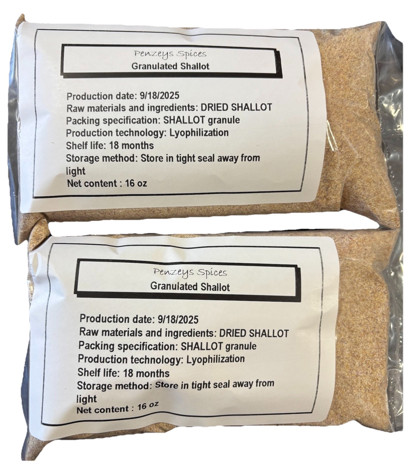 Penzey’s Granulated Shallot Seasoning Spice – 16oz / 1lb Bulk Bag Cooking Herb