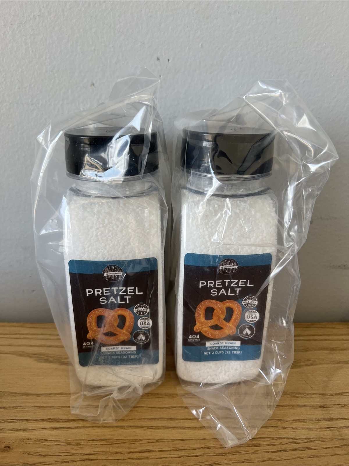 Birch & Meadow 2 Cups Of Pretzel Salt, Coarse, Heat Resistant, 2 Pack