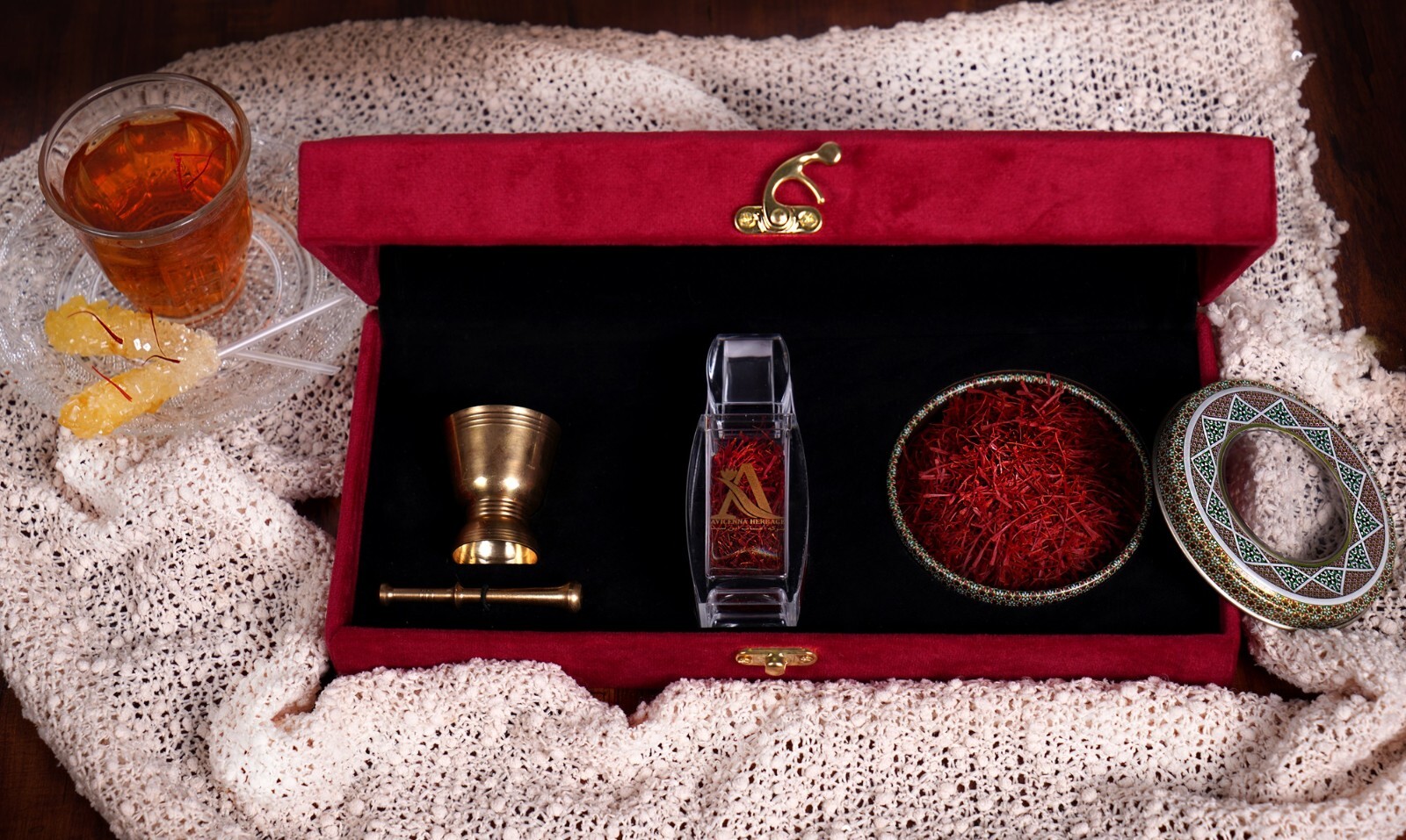 Avicenna Saffron Holiday Packages, Saffron Gift Package with Saffron Mortar