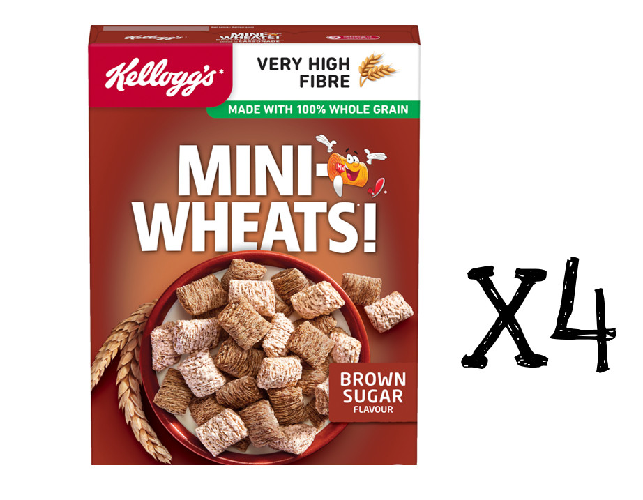 Kelloggs Mini Wheat Cereal Brown Sugar Flavour 460g x 4 From Canada Fresh