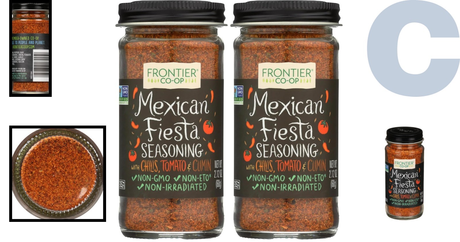 Bold Mexican Fiesta Seasoning – 2.12 Oz. Jar, Non-GMO Flavor Booster, Pack of 2