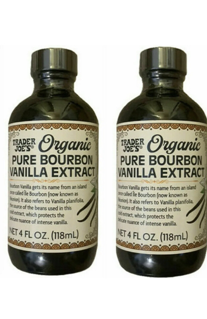 2 Bottles Trader Joes ORGANIC Pure Bourbon Vanilla Extract 118ml/4fl.oz each