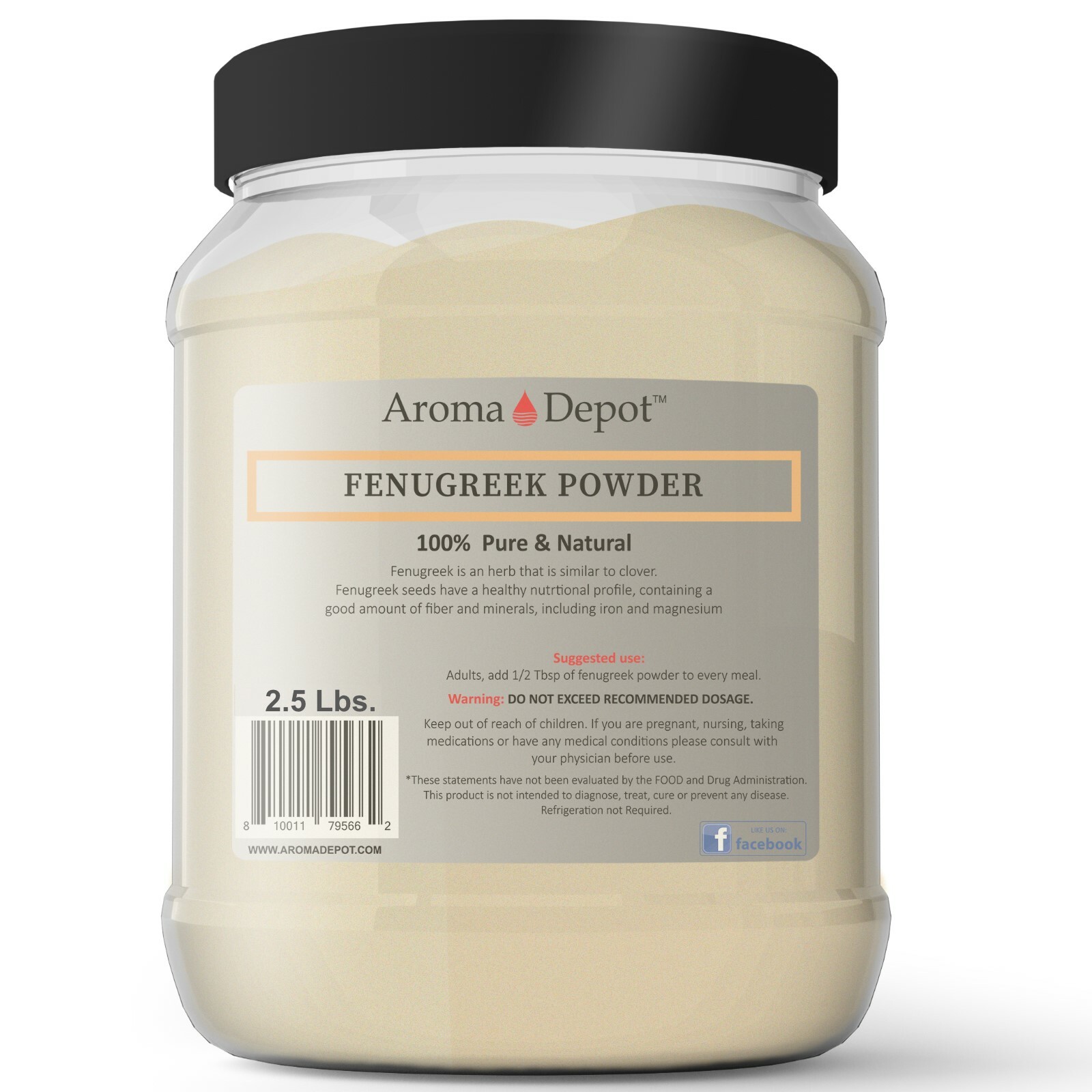 2.5lb Fenugreek Seed Powder Trigonella foenum-graecum Methi Polvo fenogreco JAR