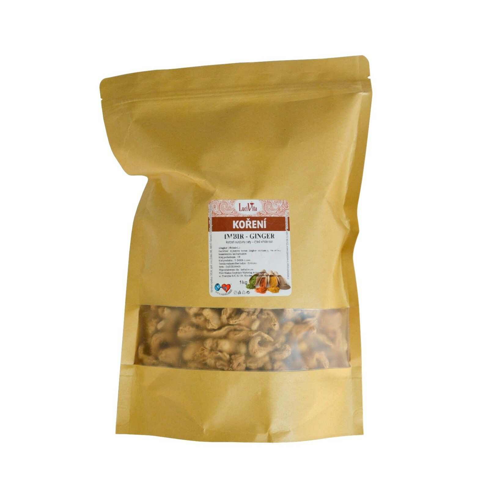 GINGER – [Zingiber officinale L.] – whole root – 1000g (1kg)-V