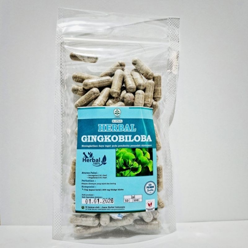 Ginkgo Biloba Bulk 500mg Capsules 100 Count Natural Herbal Plant Extract