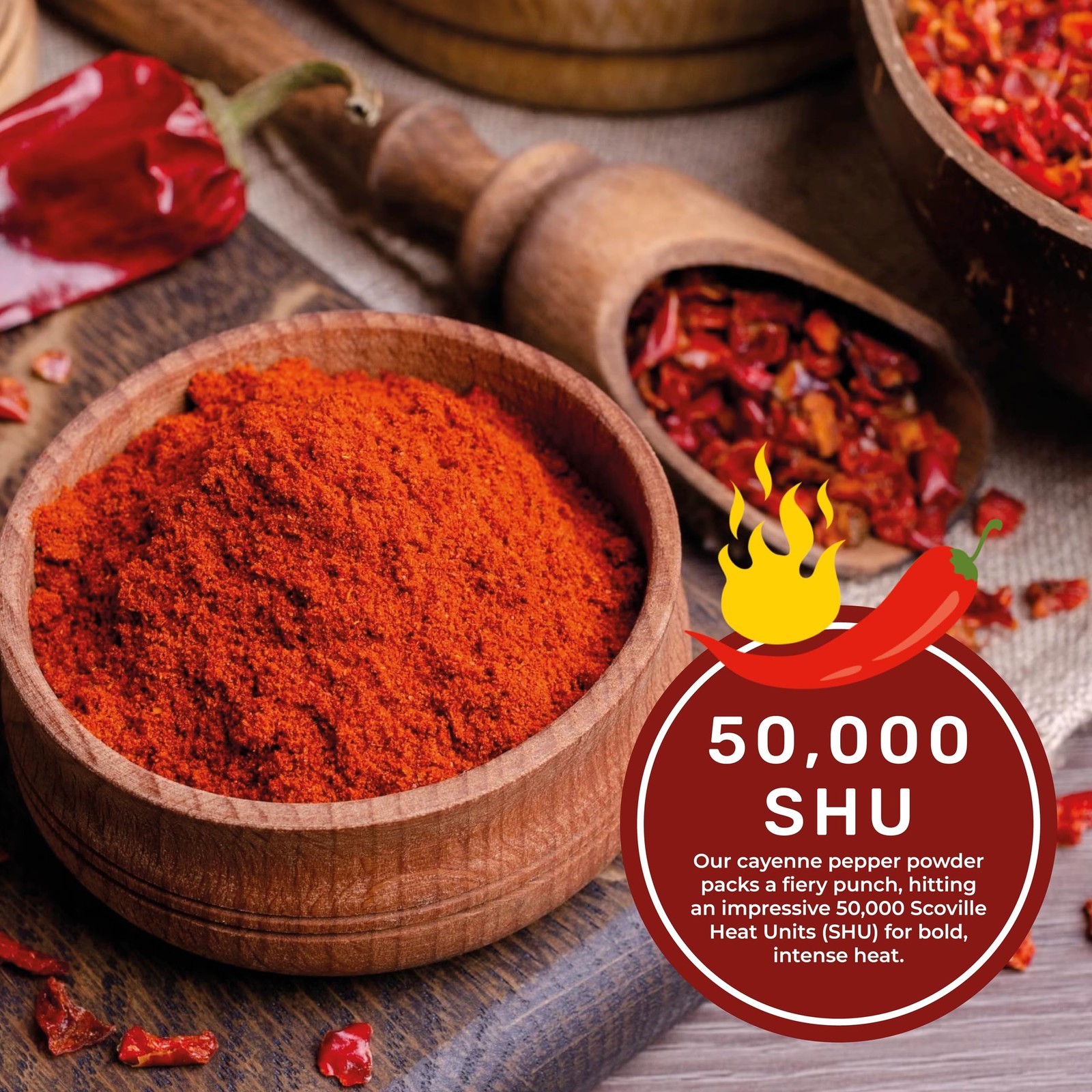 Spicy World Hot Cayenne Pepper Powder Bulk 5 LBS Jar Red Ground Pepper 50,00…