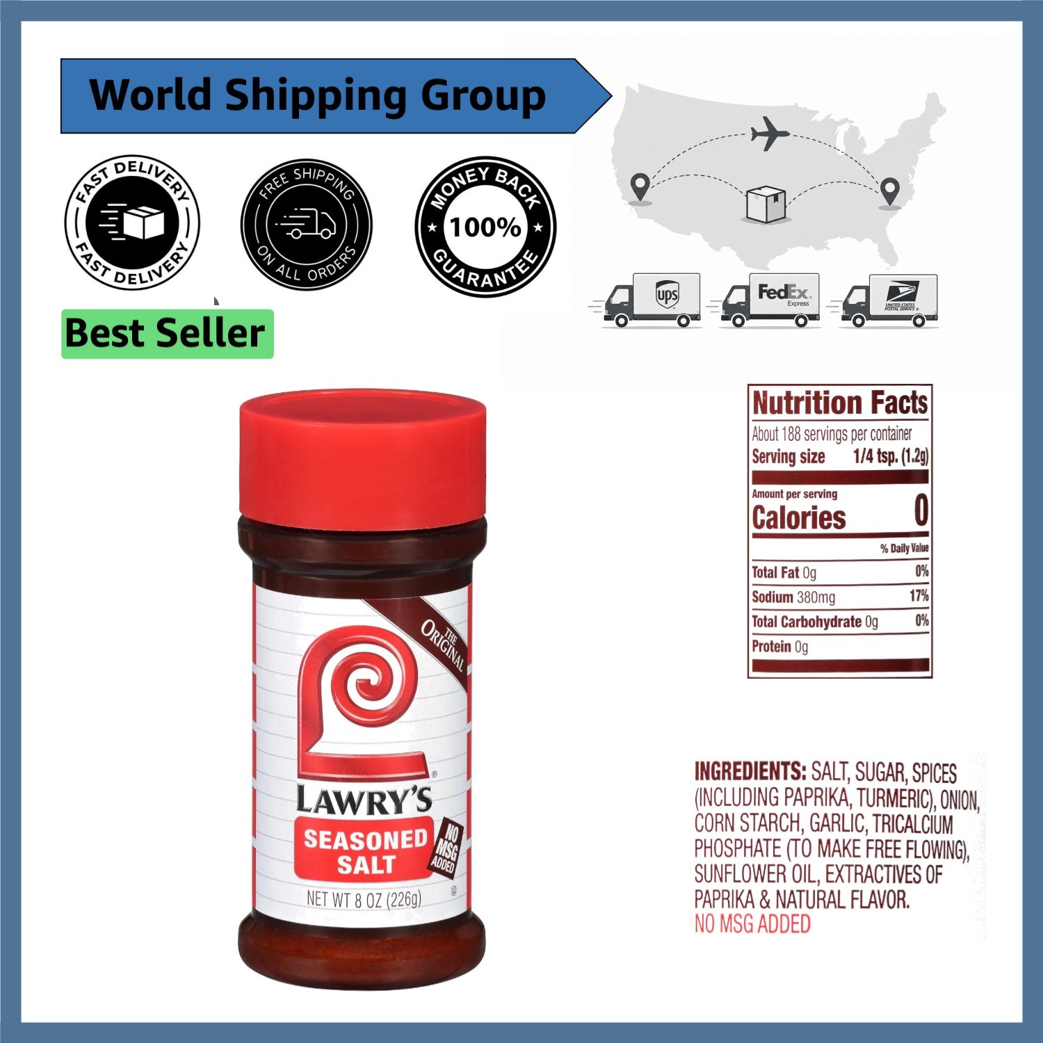 Versatile 8 oz Garlic Seasoned Salt – Perfect Flavor Enhancer for Every Meal