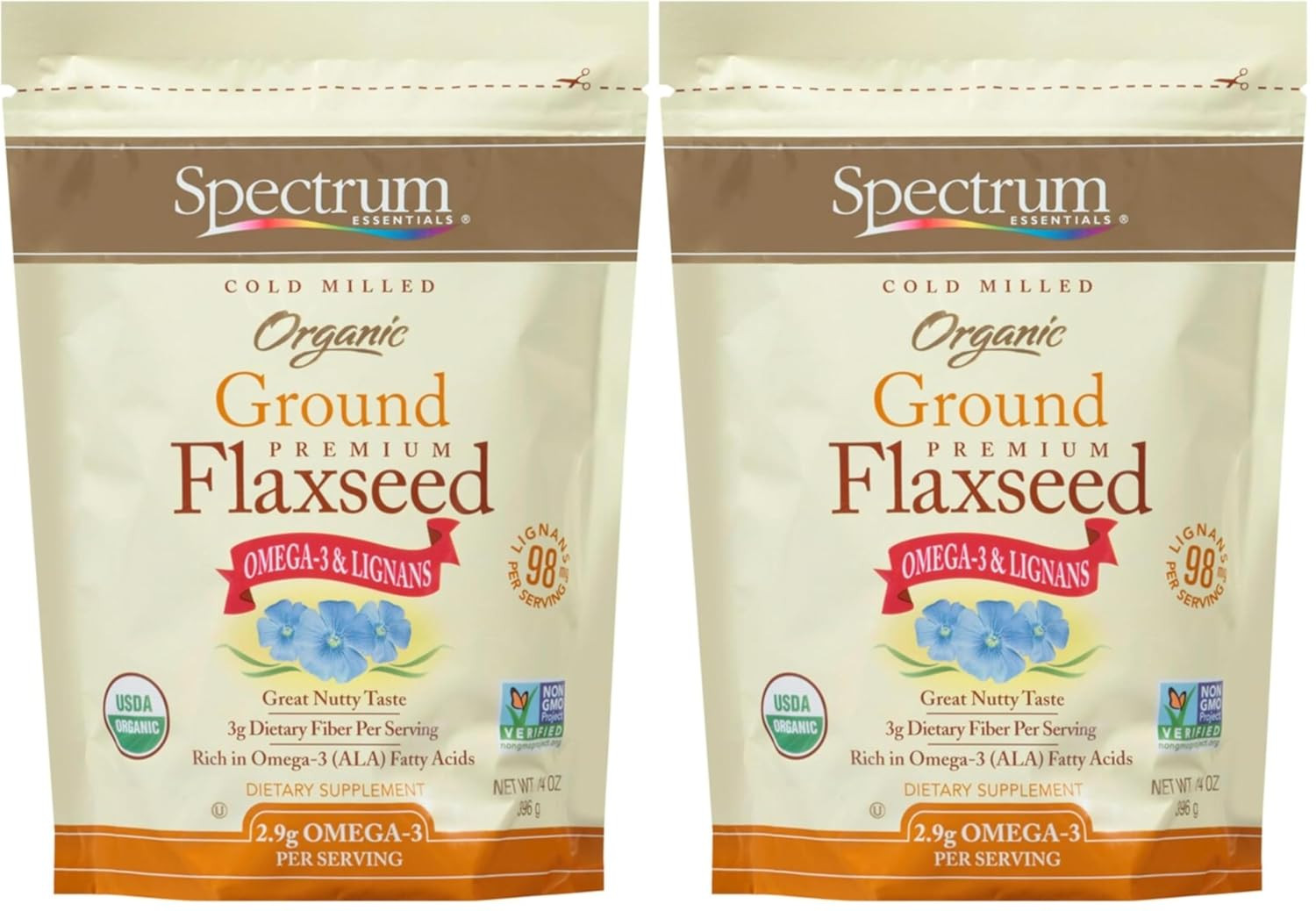 Organic Ground Flaxseed, 14 Oz (Pack of 2)