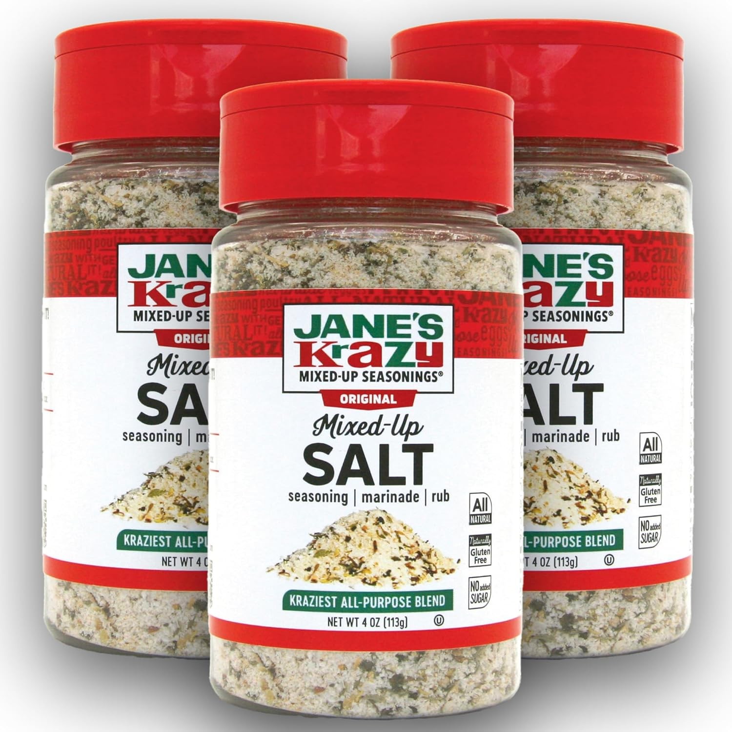 JANE’S, Krazy, Mixed Up Salt, Pack of 3, Size 4 OZ3 4 Ounce (Pack 3)