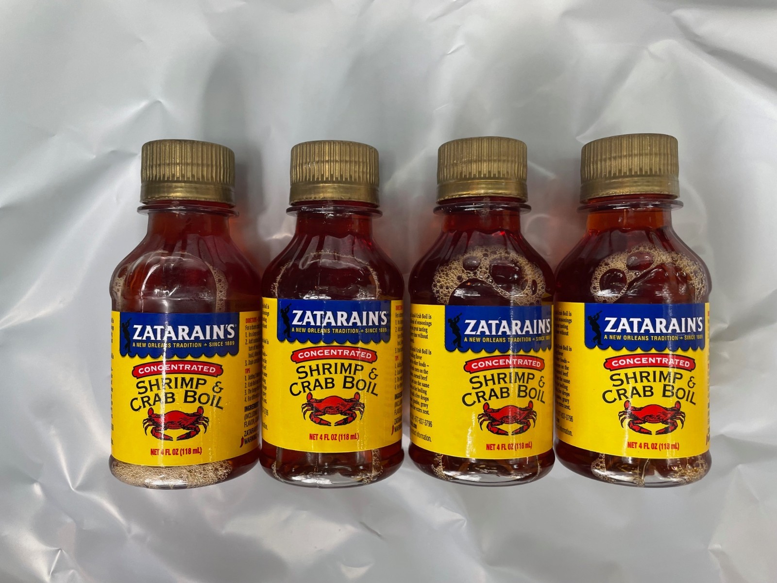 Zatarain’s Liquid Shrimp and Crab Boil (4 Pack) 4 oz Bottles Seafood Seasoning