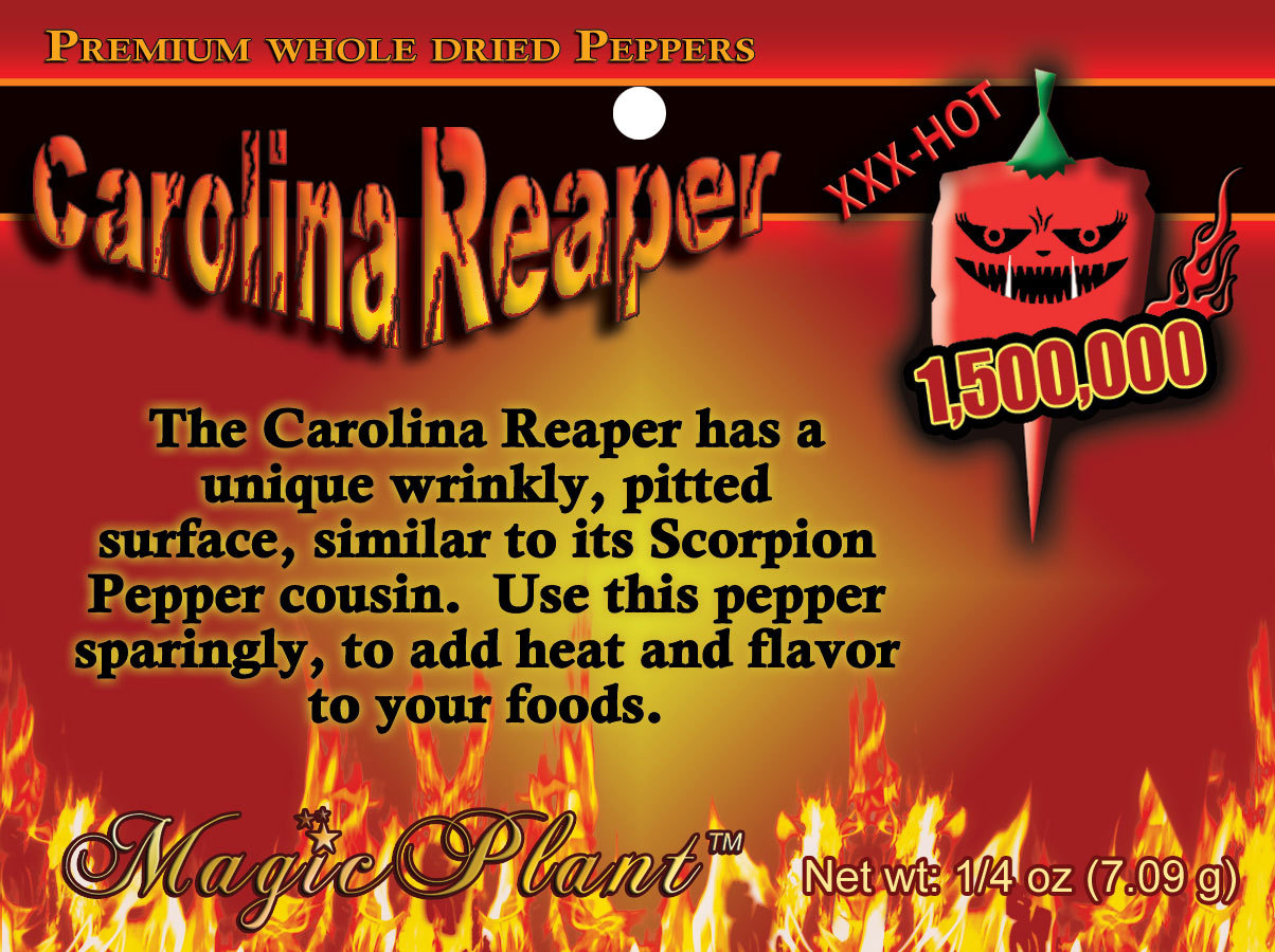 Pure Carolina Reaper Crushed Flakes – World’s Hottest Chili Pepper (5 sizes)