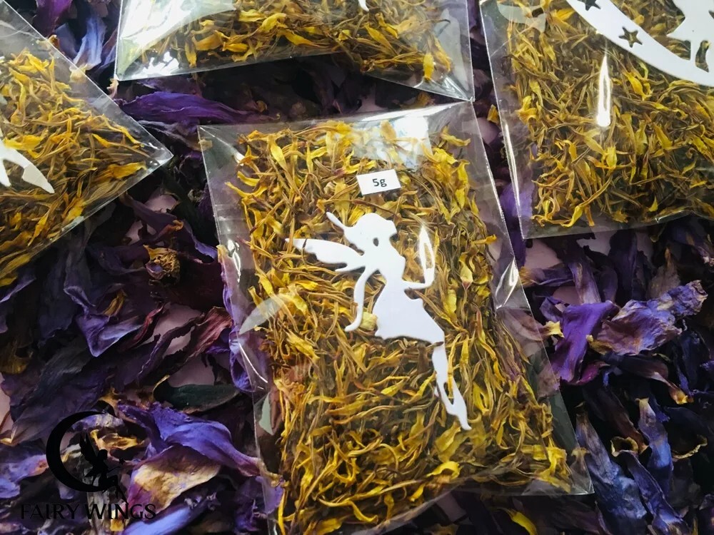 Ceylon Herbal Blue Lotus Flower Dried Stamens Pollens Pure Organic Dream Tea