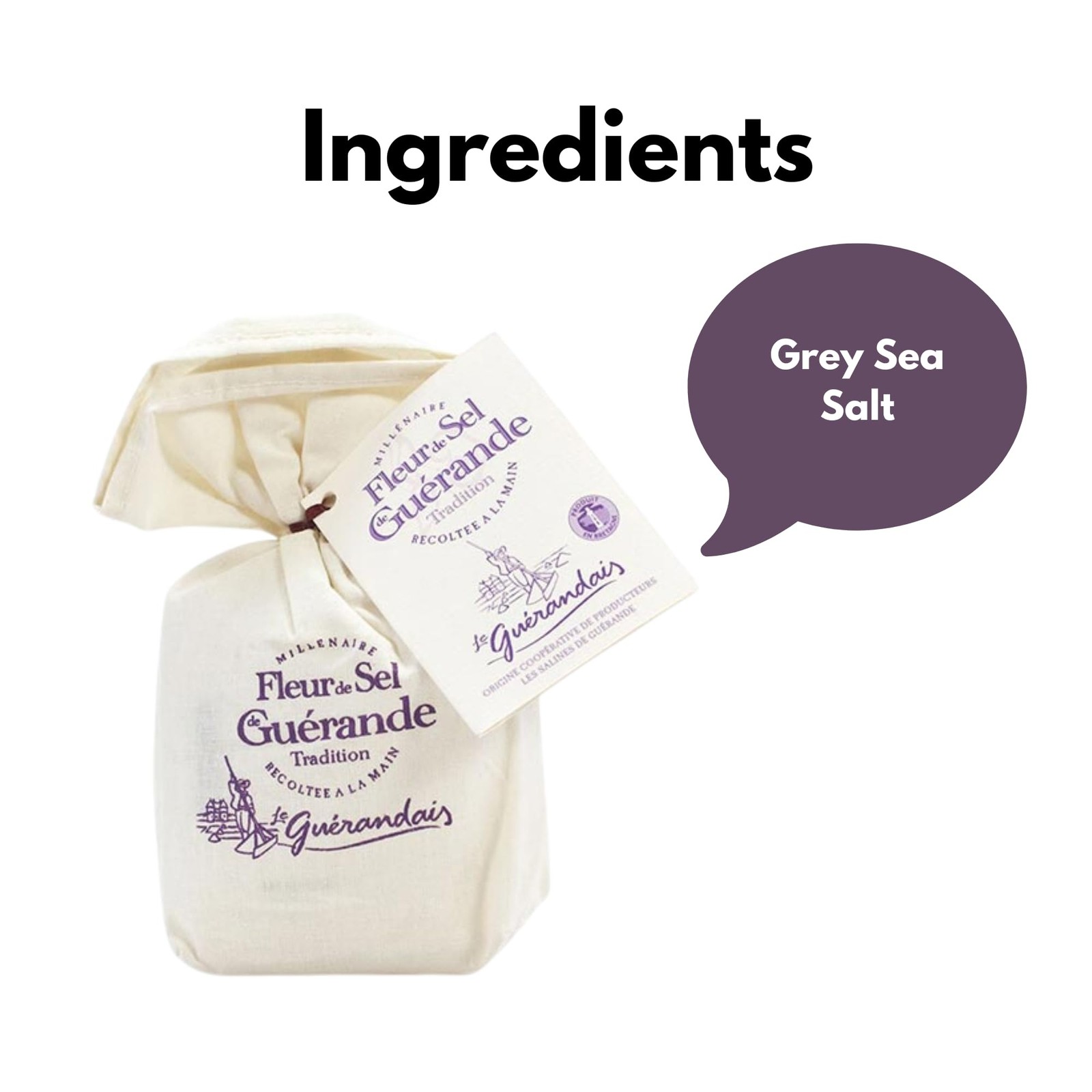 Le Guerandais Fleur De Sel Guerande Linen Bag 4.4 oz Ounce (Pack of 1)