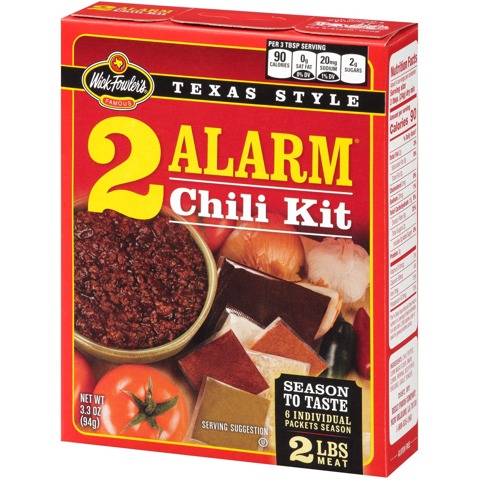 Wick Fowler’s 2-Alarm Chili Kit, Texas Style Chili Seasoning Mix with Individ…
