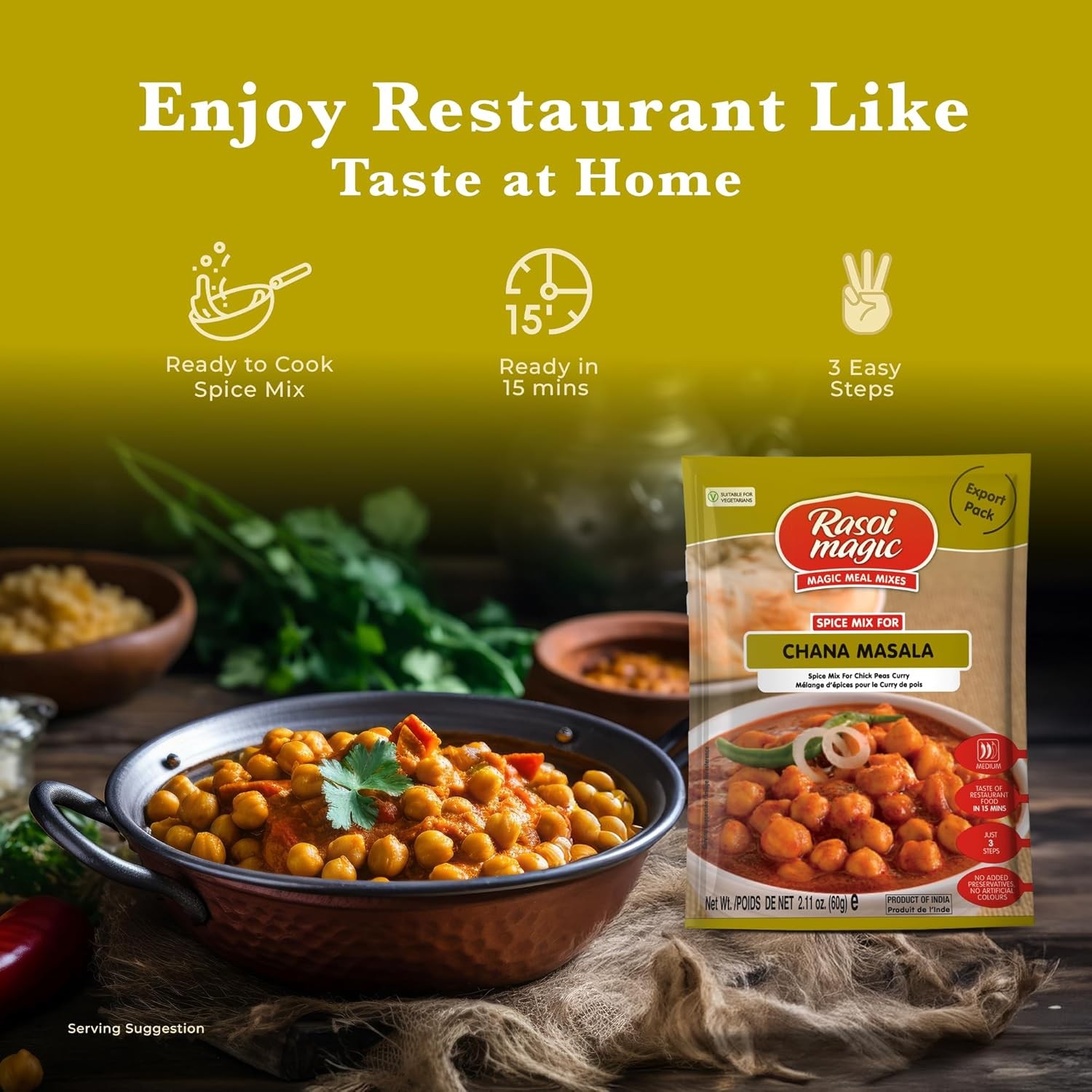 Rasoi Magic Spice Mix for Chana Masala 60g | Ready to cook