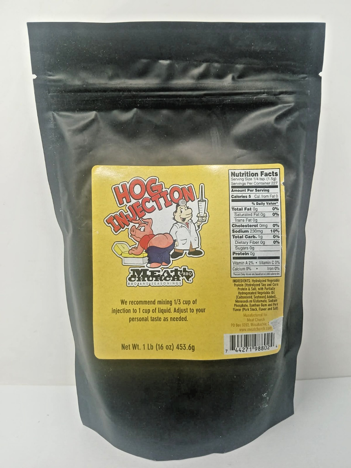 Meat Church BBQ Seasoning Hog Injection 16 oz (Best by: 09/26)