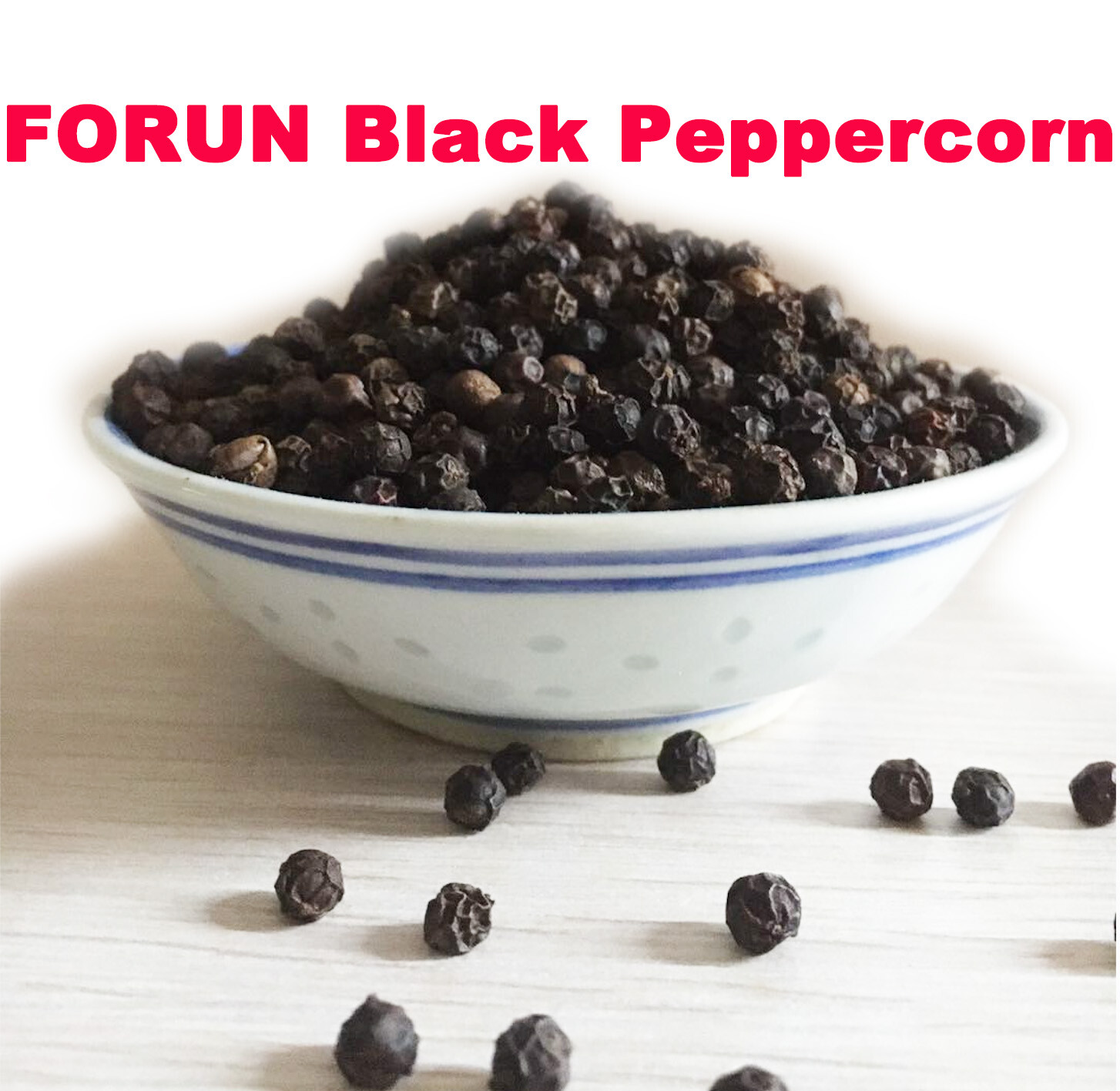 FORUN TOP Grade Whole Black Peppercorns 1KG NET