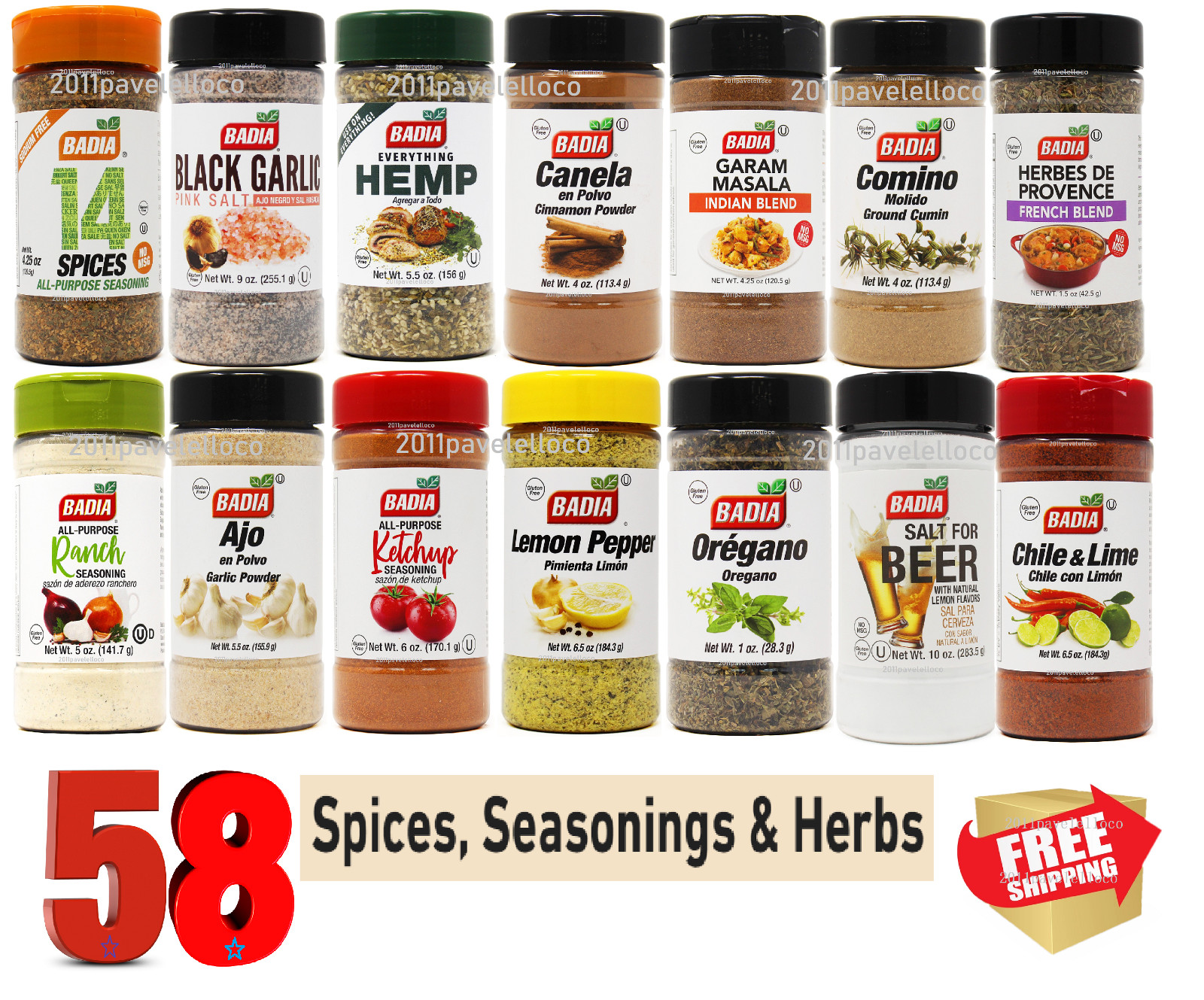 Badia all seasoning, Sazon Tropical, Adobo, Spanish, Asian, Creole EXP / 2025