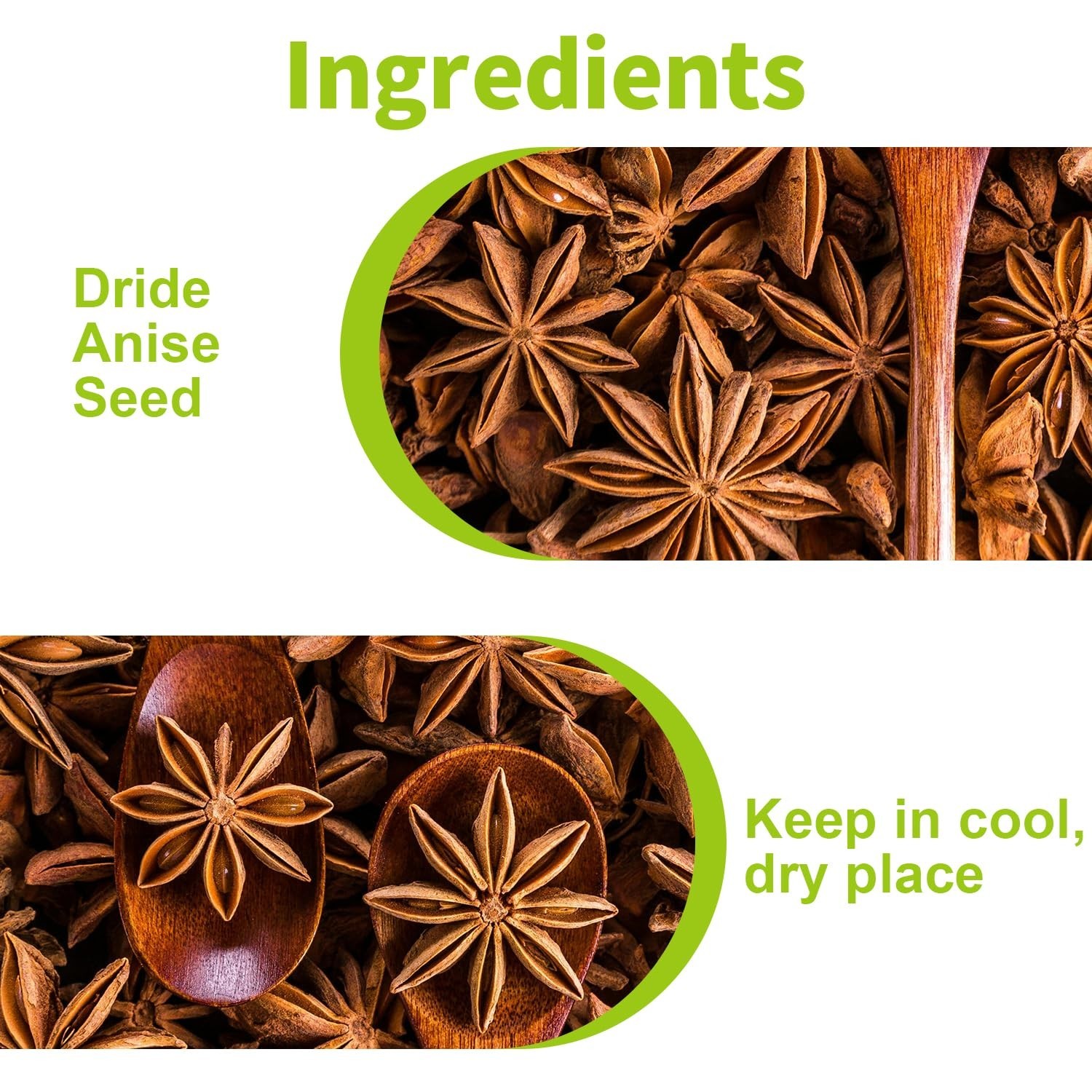 Star Anise Whole 16 Oz for Cooking, Baking, or Brewing Tea, Chinese Star Anise B