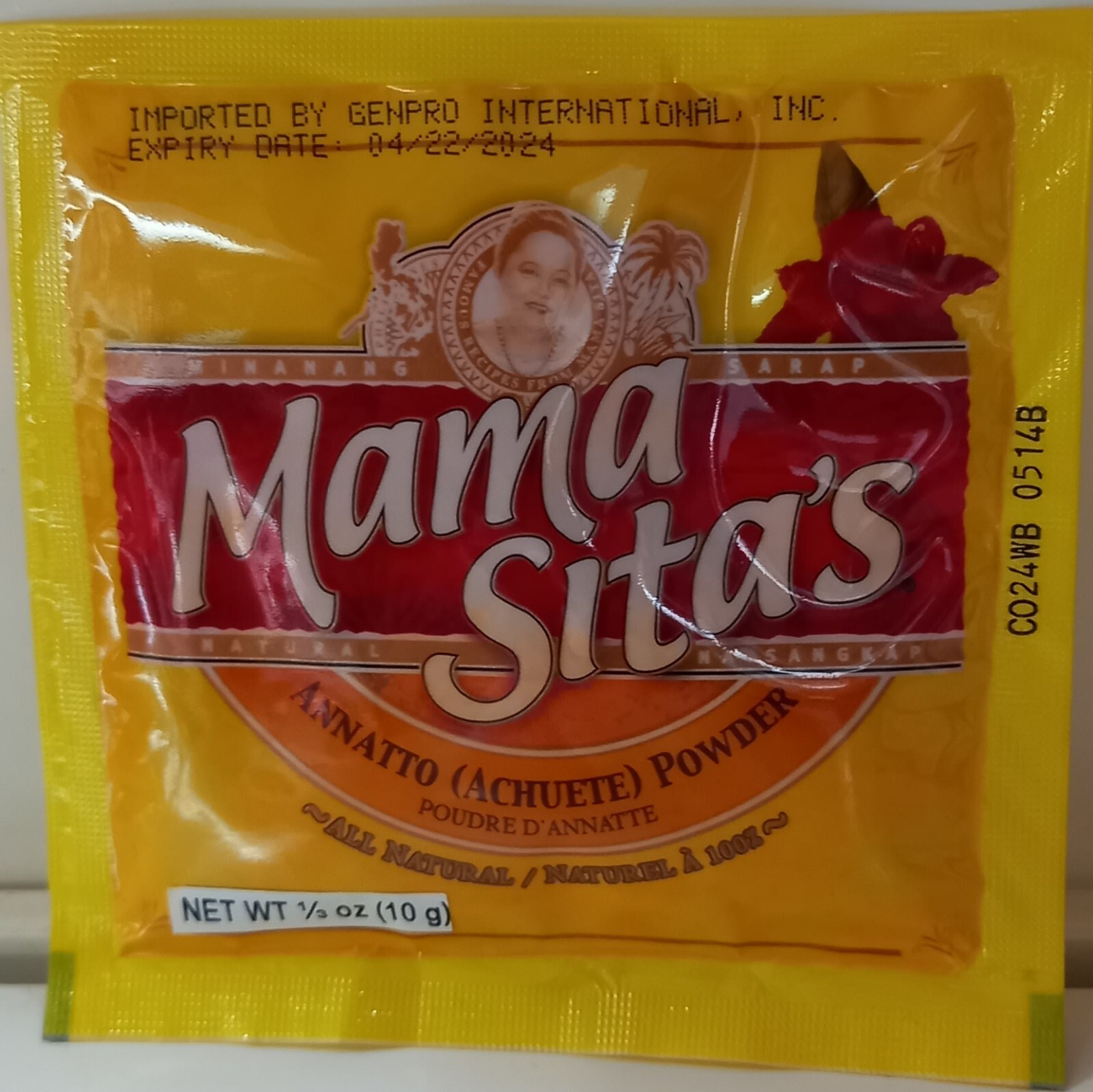 Mama Sita’s ANNATTO (Achuete Powder) 6 Packs x 10g FREE SHIPPING!