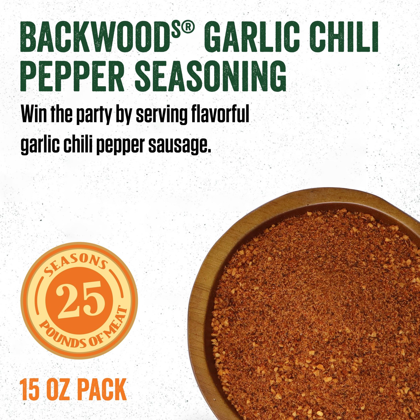 LEM Products 9143 Backwoods Garlic Chili Pepper Seasoning (25 Lb)