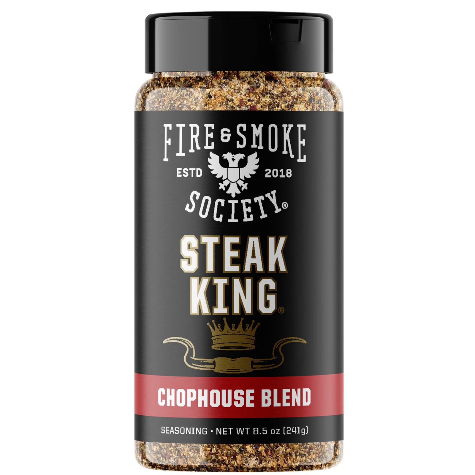 Fire & Smoke Society Steak King Steak Seasoning, BBQ Rub, 8.5 oz Mixed Spices &