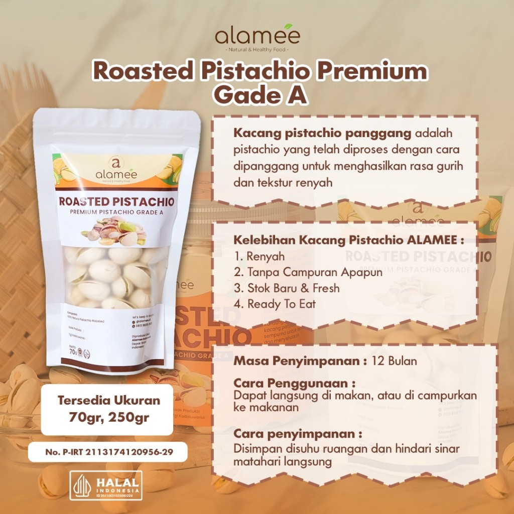 Roasted Pistachio 70g Nut Snack For Snacking On The Go Foods