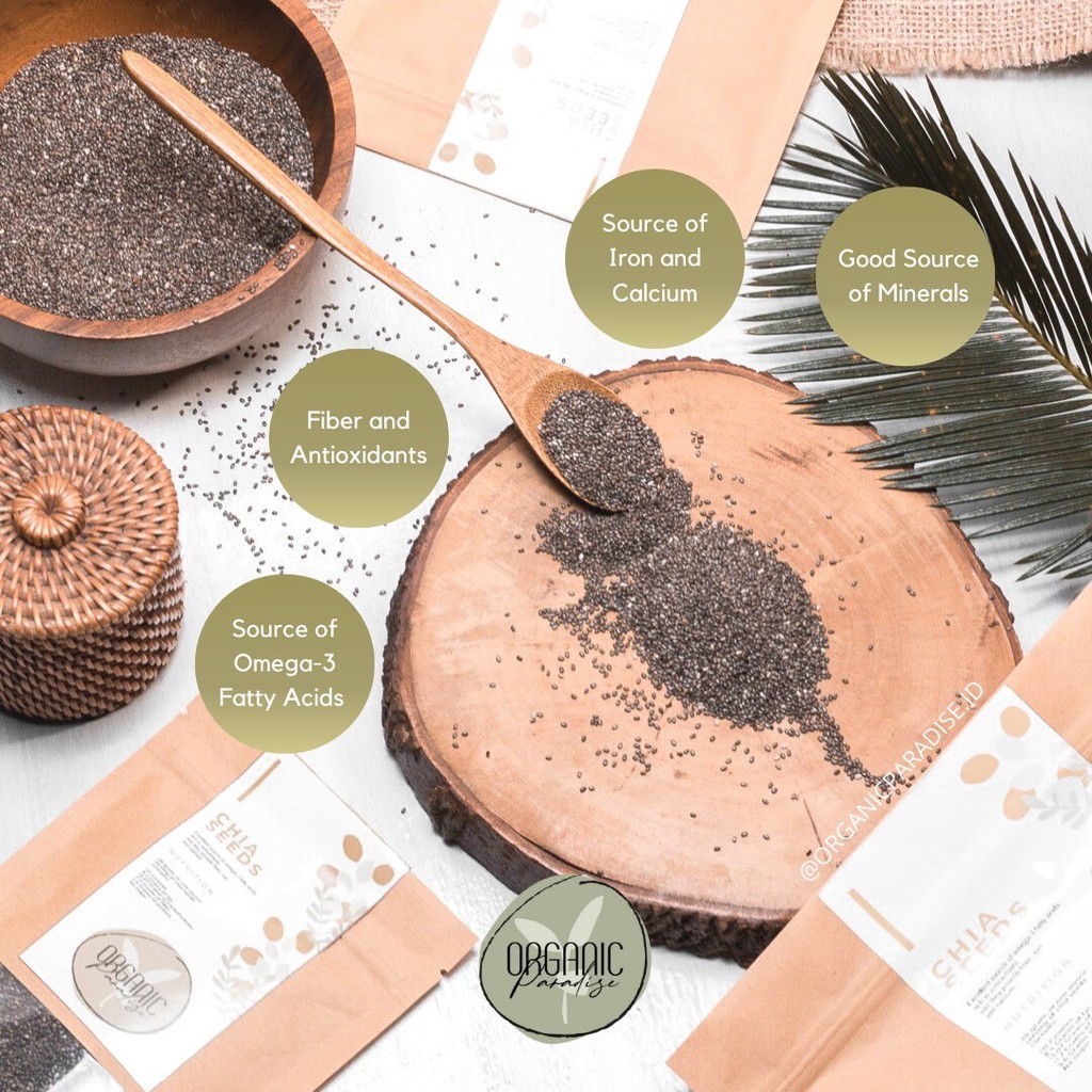 Chia Seeds 100 Gram For Baking Smoothie Topping Pantry Ingredient Baking Blend