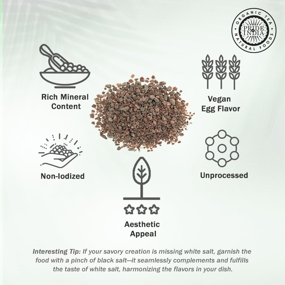 Pride of India – Himalayan Black Salt – Coarse Grind, 1 Pound (16Oz) Jar – Kala