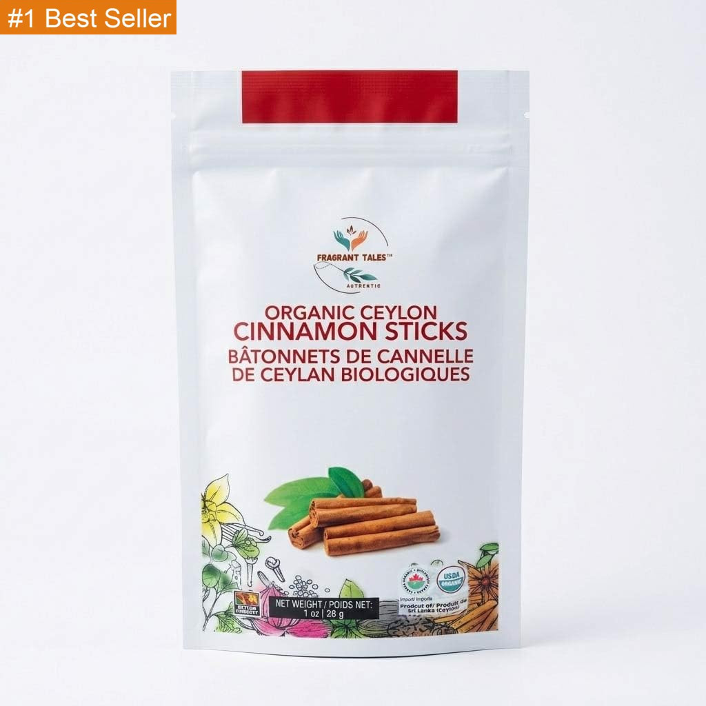 Premium Organic Ceylon Cinnamon Sticks – 1 Oz (28G), 4″ Cut 5 to 7 Sticks, True
