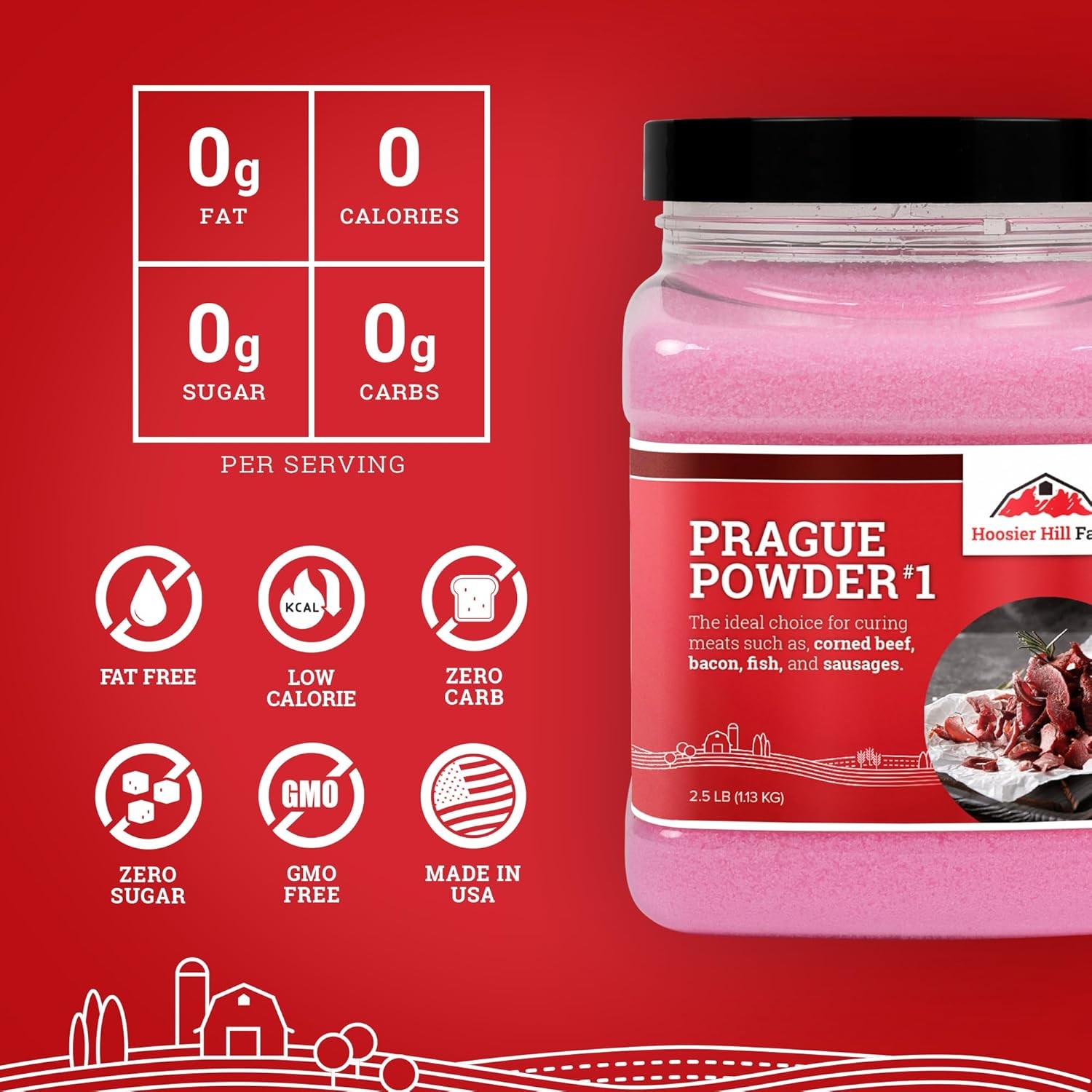 Hoosier Hill Farm Prague Powder No.1 Pink Curing Salt, 40 Ounce (Pack of 1)