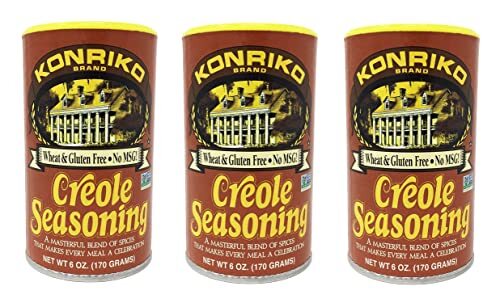 Konriko Creole Seasoning Pack of 3 Gluten Free No MSG 2 Ounce Each