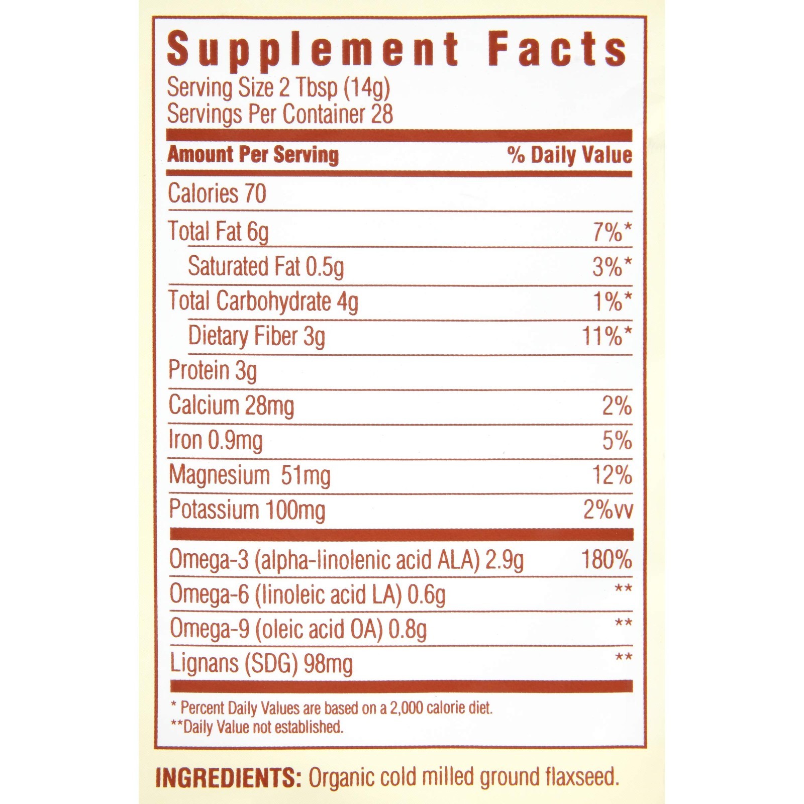 Organic Ground Flaxseed – 14 Oz (Pack of 2) – High Fiber, Omega-3 Rich Superfood