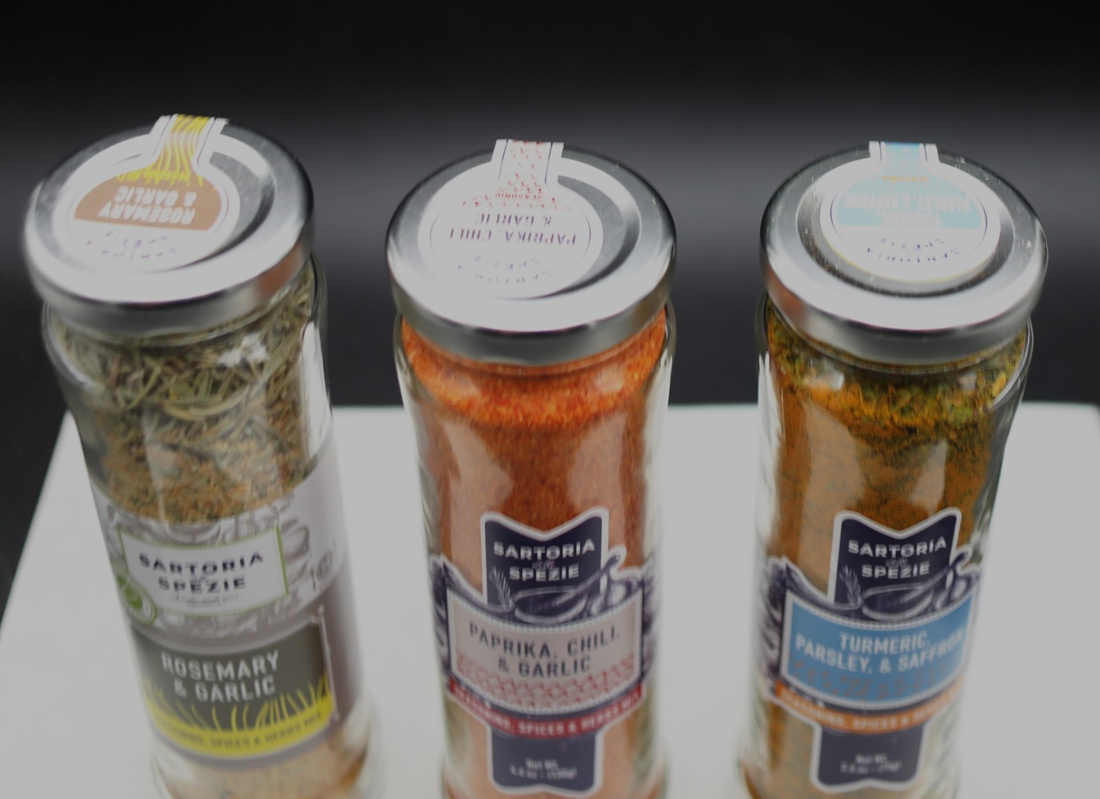 LOT 3 bottle spice SARTORIA SPEZIE Rosemary Garlic + Chili Paprika + Saffron Mix